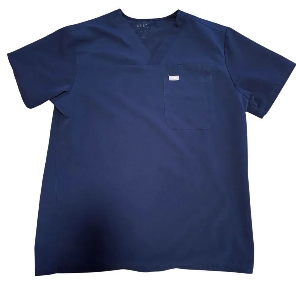 Figs Blue Scrub Shirt. Measurement are the same as a Medium. See Pictures.